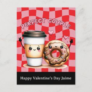 Coffee Couple Funny Valentines Day Postcard