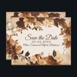 Coffee & Cream Autumn Floral Theme Wedding invite<br><div class="desc">This A Coffee & Cream Autumn Floral Theme Wedding invite is perfect for your creamy autumn look, modern style wedding. The dark brown and coffee caramel cool style of flowers accompanied by the minimalist blush shades of beige and white complementary flowers will help bring your vision to life! This design...</div>