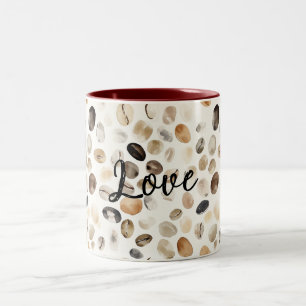 Coffee Cream Brown Peach  Two-Tone Coffee Mug
