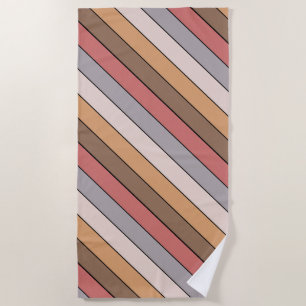 Coffee Cream Gray Dusty Rose On Watercolor Paper Beach Towel