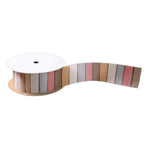 Coffee Cream Gray Dusty Rose On Watercolor Paper Satin Ribbon