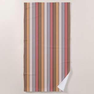 Coffee Cream Grey Dusty Rose On Watercolor Paper  Beach Towel