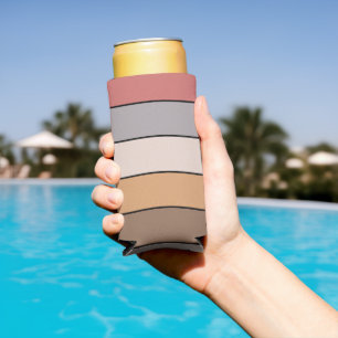 Coffee Cream Grey Dusty Rose On Watercolor Paper Seltzer Can Cooler