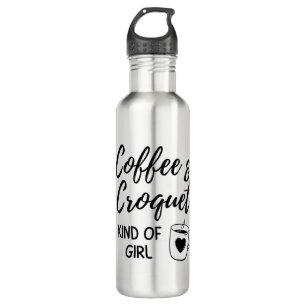Coffee & croquet kind of girl. 710 ml water bottle