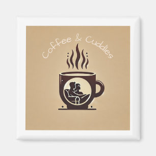 "Coffee & Cuddles" Logo Magnet