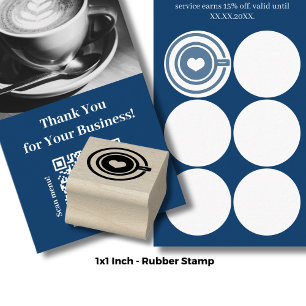 Coffee Cup - 1" Round - Loyalty Card Rubber Stamp
