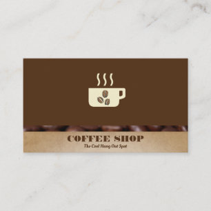 Coffee Cup and Beans   Barista Business Card