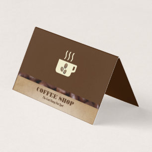 Coffee Cup and Beans   Barista Business Card