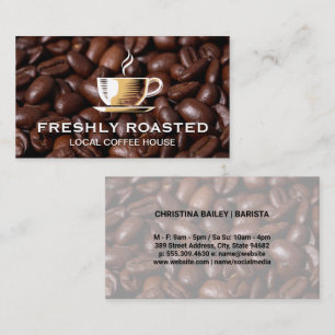 Coffee Cup and Beans   Barista Business Card