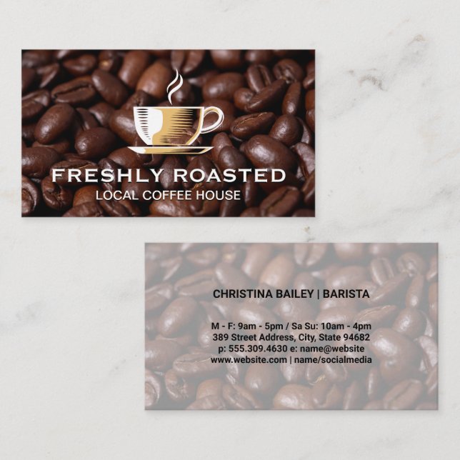 Coffee Cup and Beans | Barista Business Card (Front/Back)