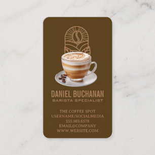 Coffee Cup and Beans Barista Cafe Business Card
