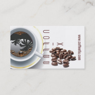 coffee cup and beans business card