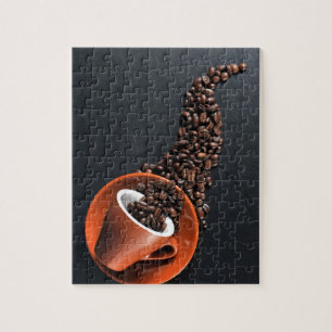 Coffee cup and spilled beans jigsaw puzzle