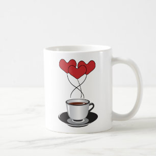 Coffee Cup, Arabica Coffee, Black Coffee, Hearts Mug
