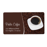 Coffee Cup & Beans Address Label