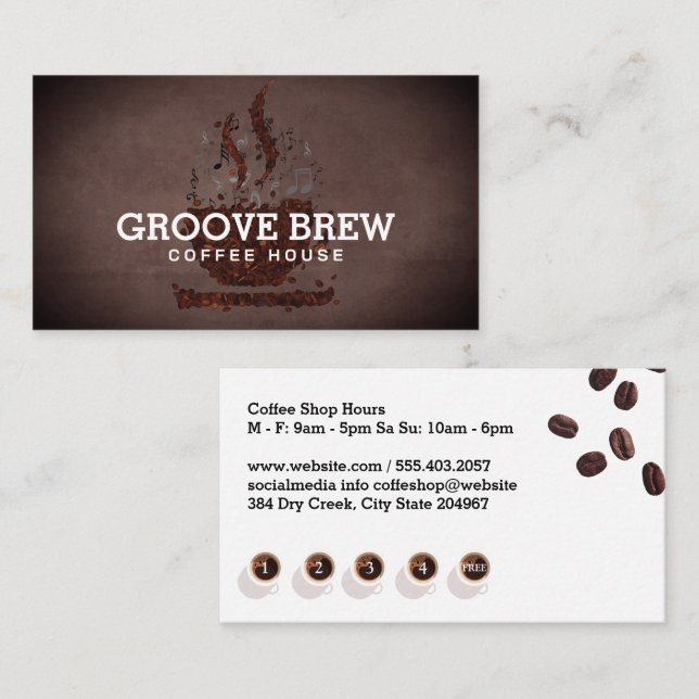 Coffee Cup Beans | Punch Card (Front/Back)
