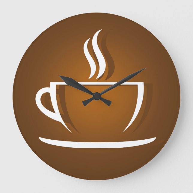 Coffee cup brown large clock (Front)