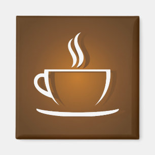 Coffee cup brown magnet