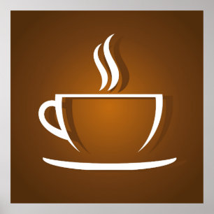 Coffee cup brown  poster