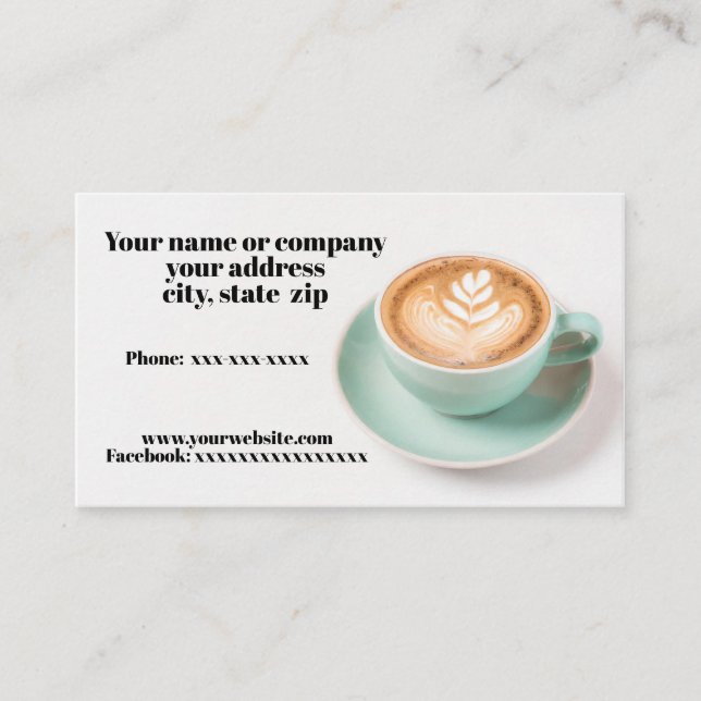 Coffee cup business card (Front)