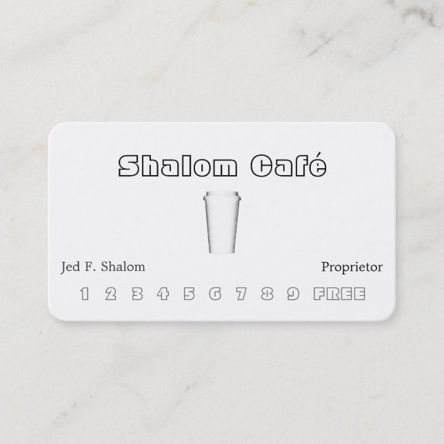 Coffee Cup Business Card (Front)