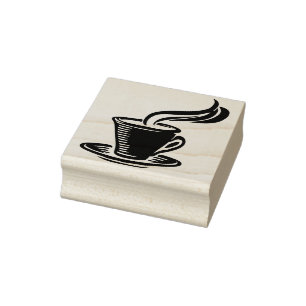 Coffee Cup Cafe Restaurant Coffee Bar Menu Rubber Stamp
