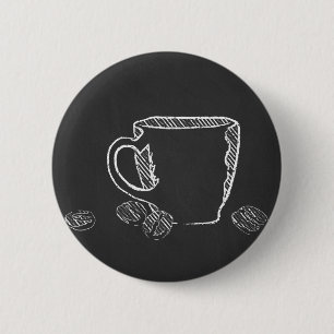 COFFEE CUP CHALK 6 CM ROUND BADGE