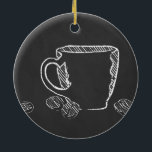 COFFEE CUP CHALK CERAMIC TREE DECORATION<br><div class="desc">chalkboard art by asyrum</div>