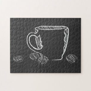 COFFEE CUP CHALK JIGSAW PUZZLE