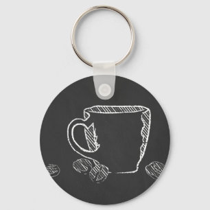 COFFEE CUP CHALK KEY RING