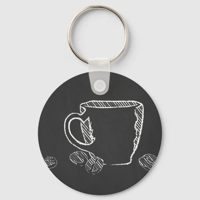 COFFEE CUP CHALK KEY RING (Front)