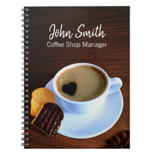 Coffee Cup Coffee Shop Heart Shaped Foam Cookie Notebook