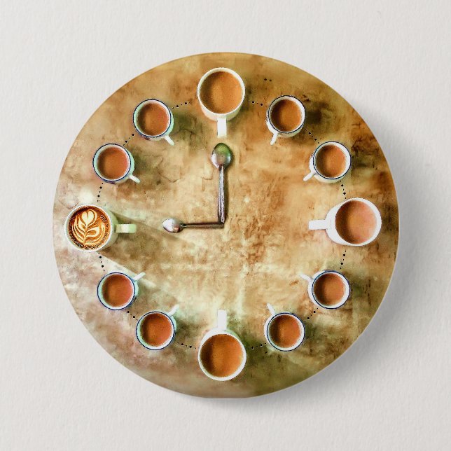 Coffee cup coffee time 7.5 cm round badge (Front)