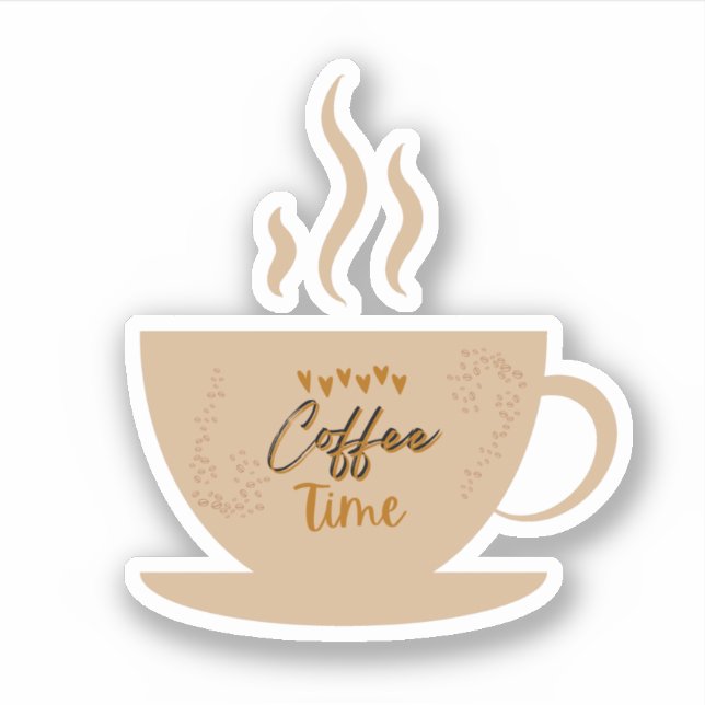 Coffee Cup & Coffee Time text with hearts (Front)