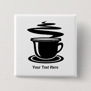 Coffee Cup (customisable) 15 Cm Square Badge