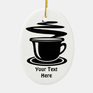 Coffee Cup (customisable) Ceramic Tree Decoration