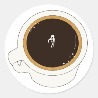 Coffee Cup Diver Classic Round Sticker