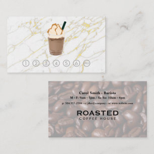 Coffee Cup Drink   Gold Marble   Punch Card