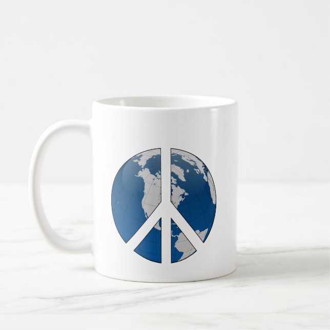 Coffee Cup: Earth Peace Sign Mug (Left)