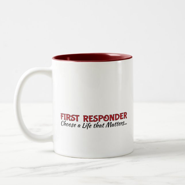 Coffee Cup: first Responders Two-Tone Coffee Mug (Left)