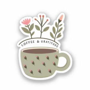 Coffee Cup Floral Quote