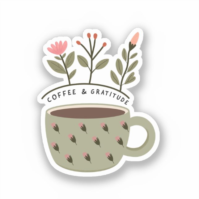 Coffee Cup Floral Quote (Front)