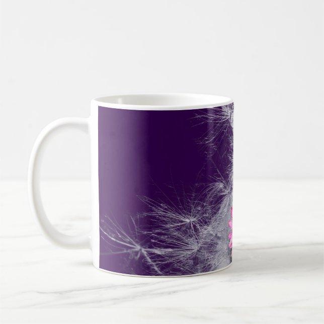 Coffee cup flowers and thistle seeds, purple (Left)