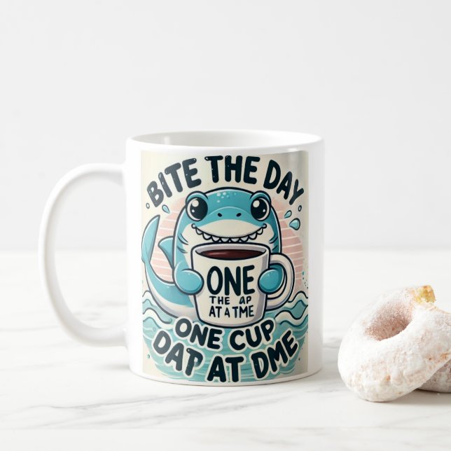 Coffee cup - Funny shark cup (With Donut)