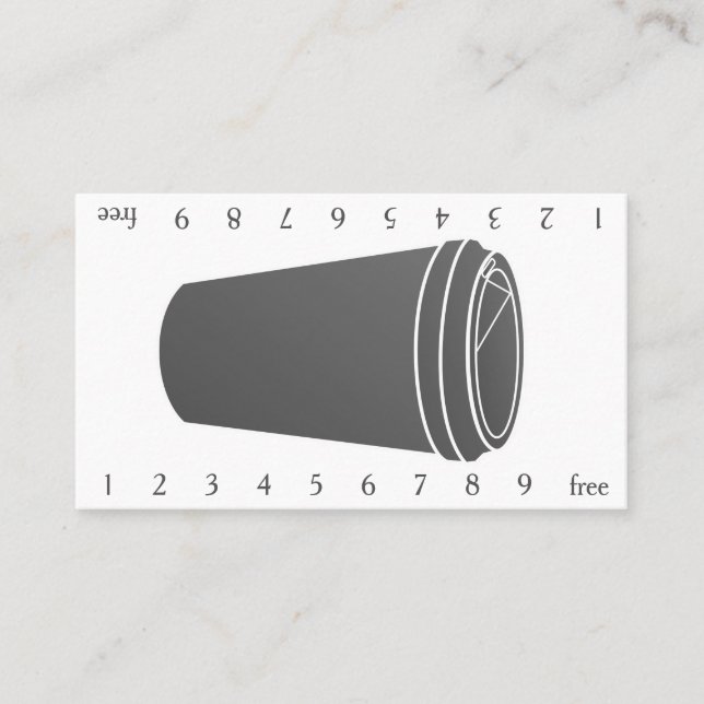 Coffee Cup Grey (Paper To-Go) Loyalty Card (Front)