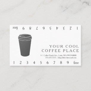 Coffee Cup Grey (Paper To-Go) Loyalty Card