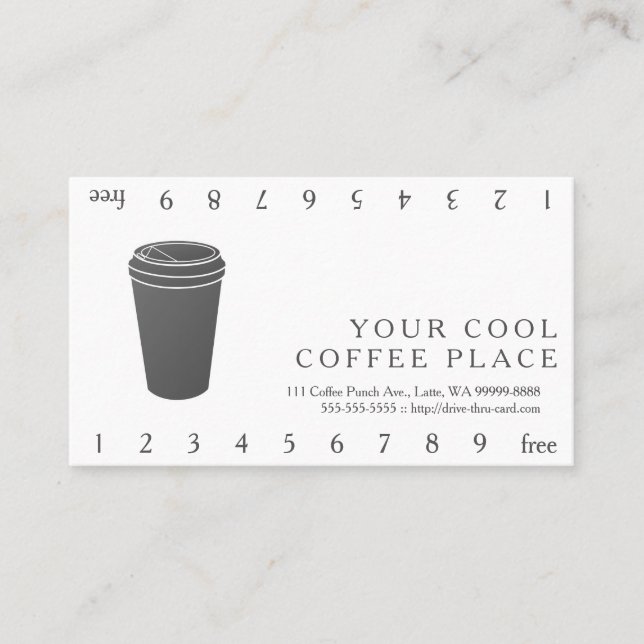 Coffee Cup Grey (Paper To-Go) Loyalty Card (Front)