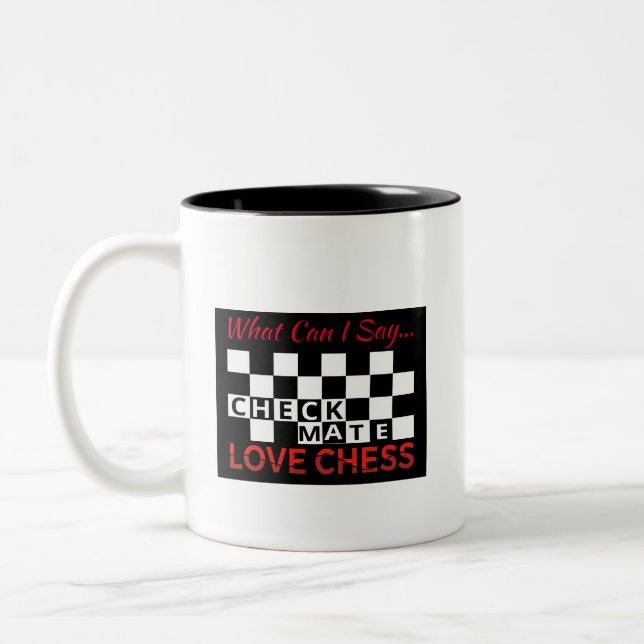 Coffee Cup: I Love Chess Two-Tone Coffee Mug (Left)