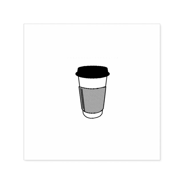 Coffee cup illustration icon self-inking stamp (Design)