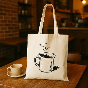Coffee Cup Illustration Tote Bag